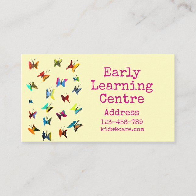 Early Learning Center-Schmetterlingskarte Visitenkarte (Vorderseite)
