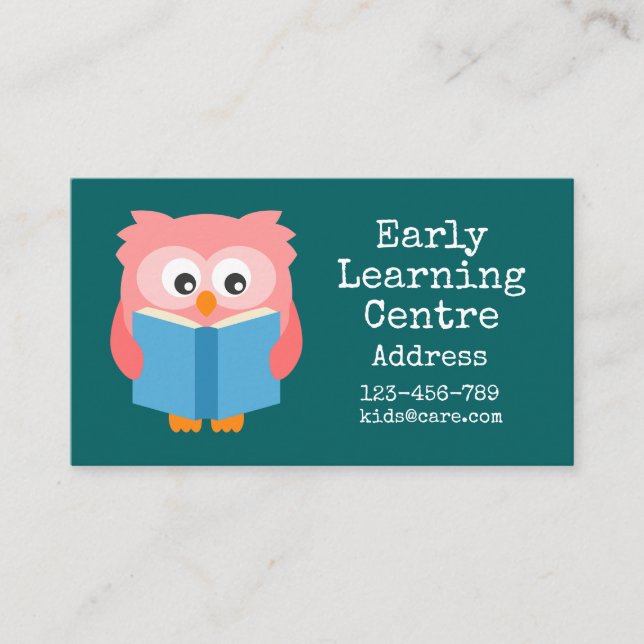 Early Learning Daycare bunt Eule Business Card Visitenkarte (Vorderseite)