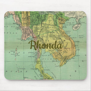 Early Map of Thailand Siam Mousepad