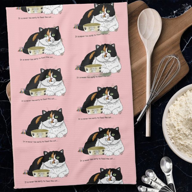 Early Morning Hungry Kitty Geschirrtuch (Von Creator hochgeladen)