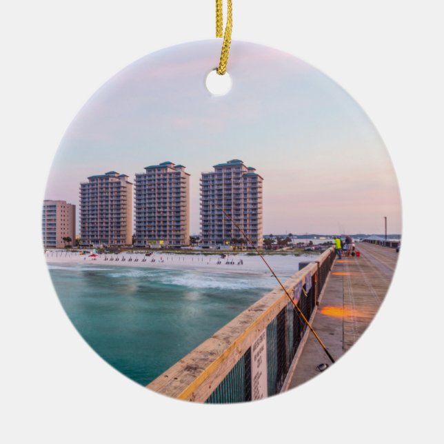 Early Navarre Beach Florida Fischen Keramik Ornament (Vorne)