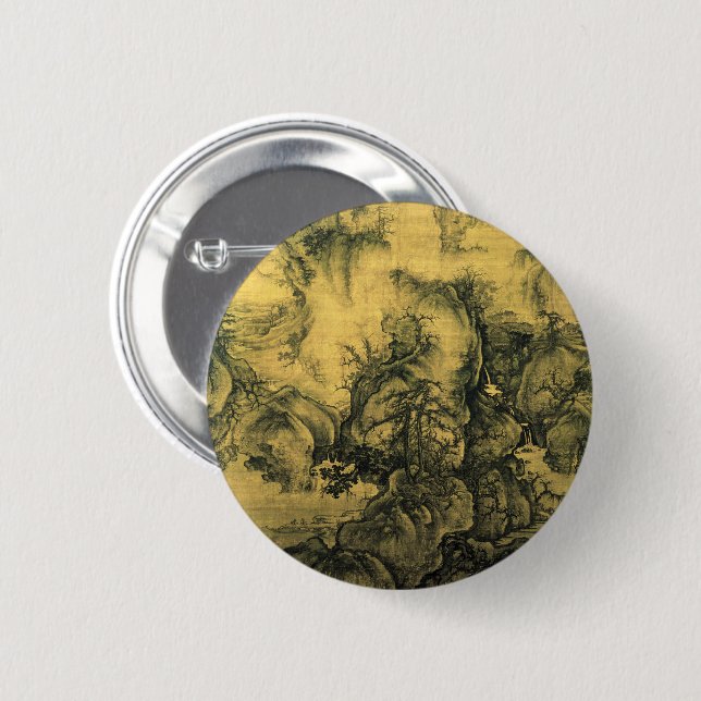 Early Spring & Guo Xi - Chinesische Kunst/kaiserli Button (Vorne & Hinten)