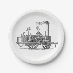 Early Steam Locomotive Pappteller