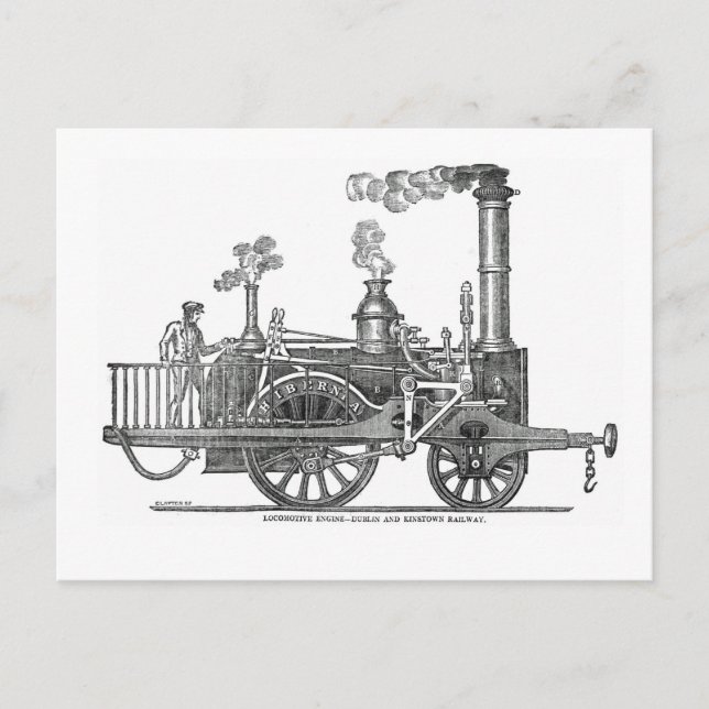 Early Steam Locomotive Postkarte (Vorderseite)