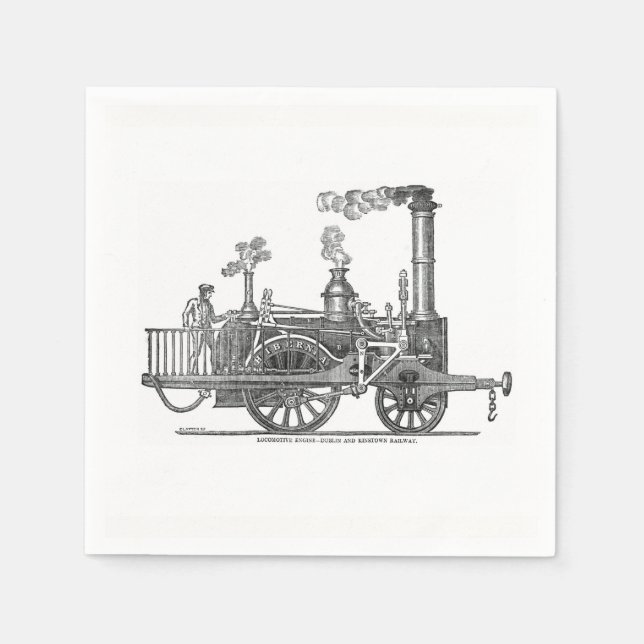 Early Steam Locomotive Serviette (Vorderseite)