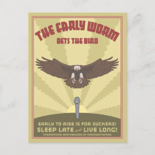 Early Worm Postkarte
