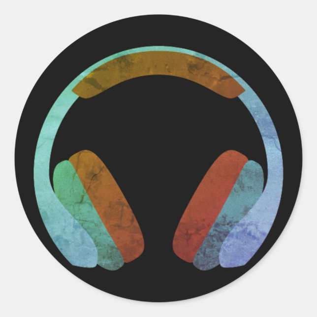 Earphones Emoji Runder Aufkleber (Vorderseite)