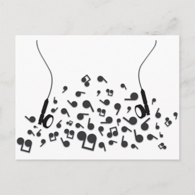 Earphones Postkarte (Vorderseite)