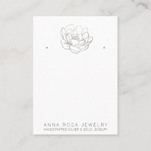 *~* EARRING ANZEIGEN QR Silver Glitzer Blume Busin Visitenkarte