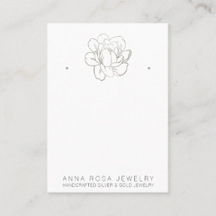 *~* EARRING ANZEIGEN QR Silver Glitzer Blume Busin Visitenkarte
