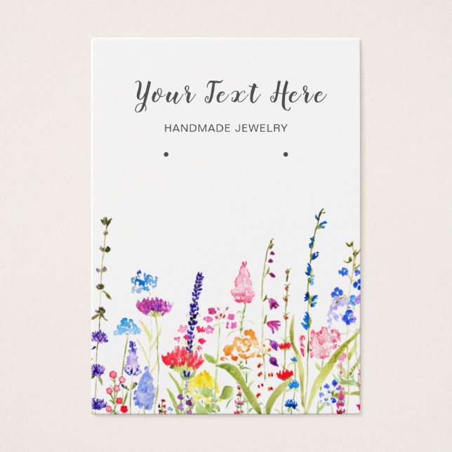 Earring Display Card ・ Watercolor Wild Blume (Vorderseite)