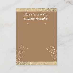 Earring Display Gold Floral Visitenkarte