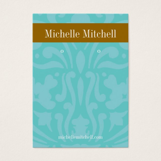 Earring Holder - Business Card Blue Brown (Vorderseite)