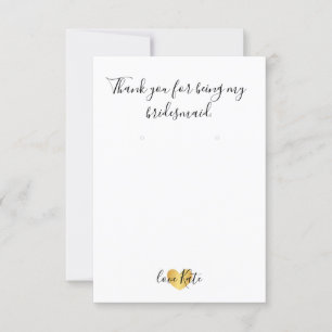 "Earring Holder"/Dankeschön-Karte - Herz Glam Gold Einladung