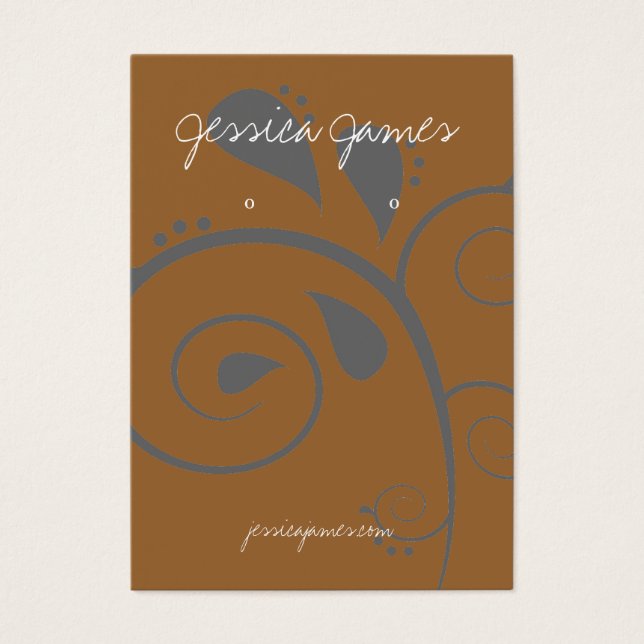 Earring Holder - Visitenkarte braun (Vorderseite)