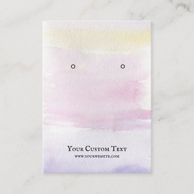 Earring Juwelier Display Card ・ Pastel Watercolor Visitenkarte (Vorderseite)