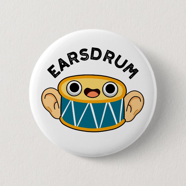 Earsdrum Funny Drummer Eardrum Pun Button (Vorderseite)