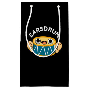 Earsdrum Funny Drummer Eardrum Pun Dark BG Kleine Geschenktüte