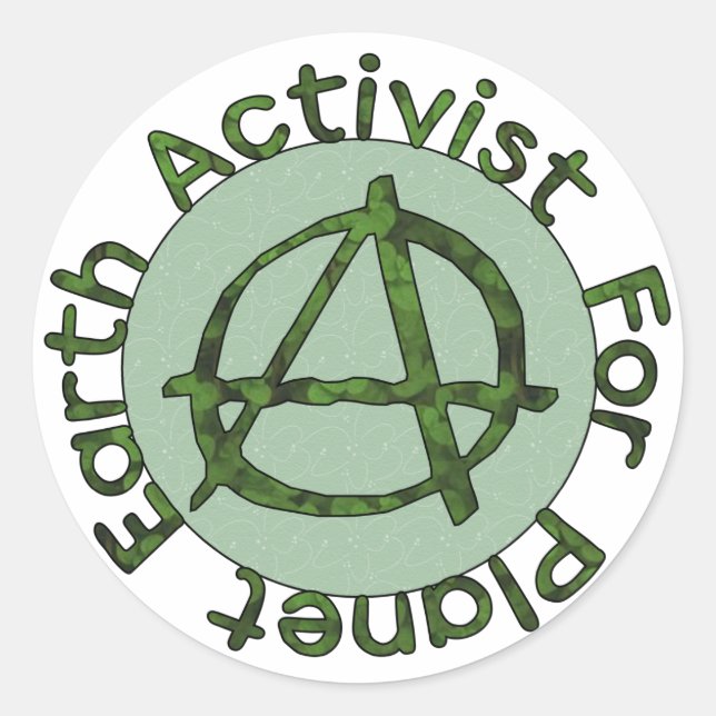 Earth Activist Runder Aufkleber (Vorderseite)