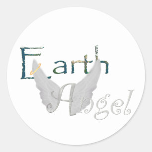 Earth Angel Runder Aufkleber