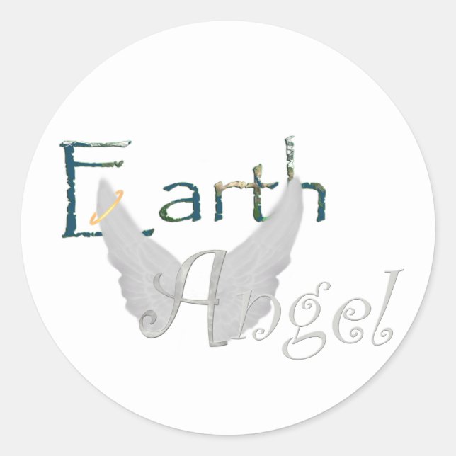 Earth Angel Runder Aufkleber (Vorderseite)