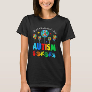 Earth Autismus Akzeptieren Liebe Autismus Awarene T-Shirt
