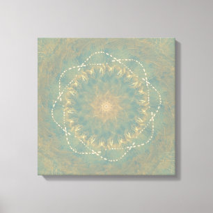 Earth Bloom Mandala – Texturierte geometrische Kun Leinwanddruck
