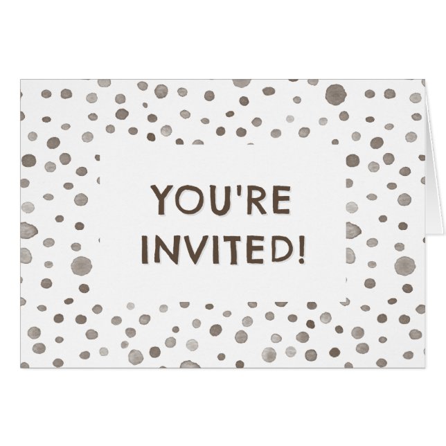 Earth Confetti Watercolor Dots Einladung zum Gebur (Vorderseite (Horizontal))