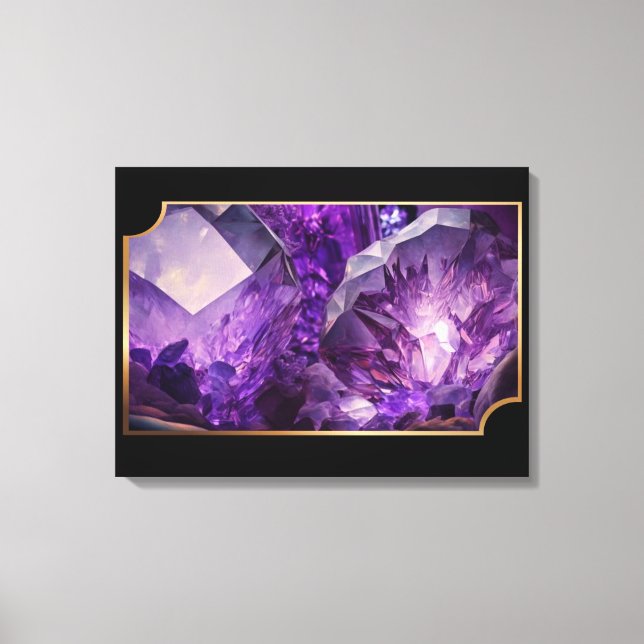 Earth Crystals Gemstones Amethyst Leinwanddruck (Vorderseite)