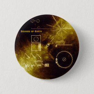 Earth Day 2012 - Sounds of Earth Goldene Schallpla Button