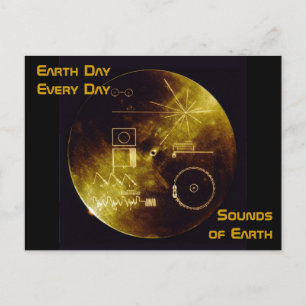 Earth Day 2012 - Sounds of Earth Goldene Schallpla Postkarte
