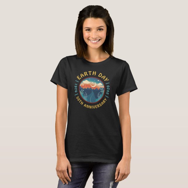 Earth Day 2020 50 Jahre Retro Graphic T-Shirt (Vorne ganz)