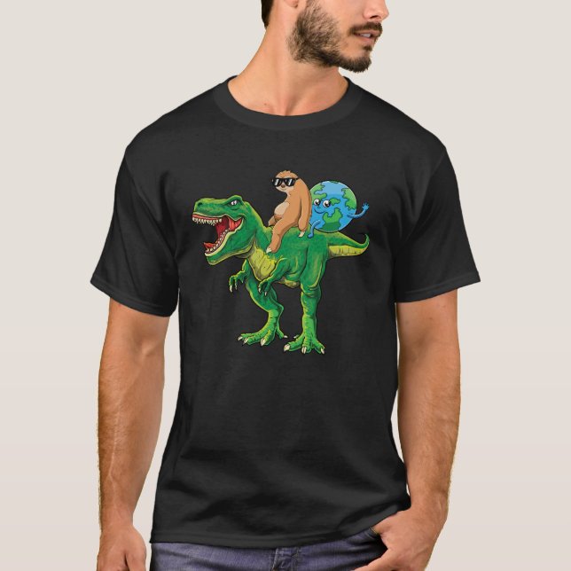 Earth Day 2020 50th Anniversary Sloth Rex Boys T-Shirt (Vorderseite)
