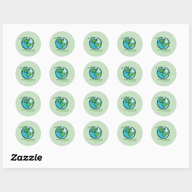 Earth Day 2022 Nachhaltig Planet Green Runder Aufkleber (Blatt)