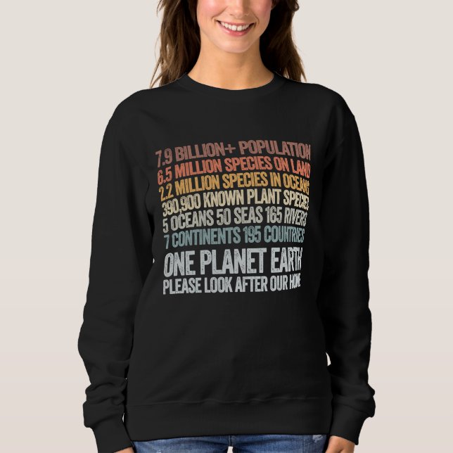 Earth Day 2023 One Planet Earth Look After It Sweatshirt (Vorderseite)