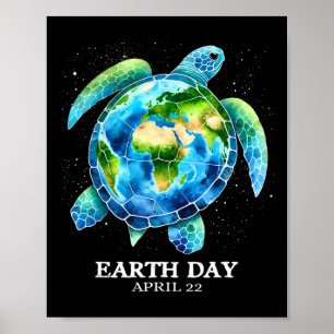 Earth Day 2025 Liebe Earth Sea Turtle Art Rett The Poster