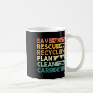Earth Day 2025 Rett Bees Rescue Animals Recycle Pl Kaffeetasse