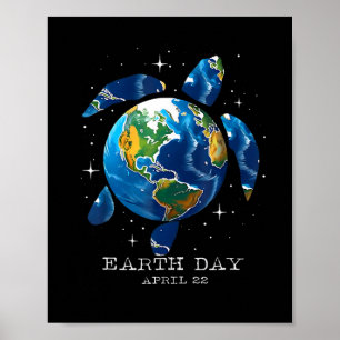 Earth Day 2025 Rett Earth Sea Turtle Art Rett The Poster