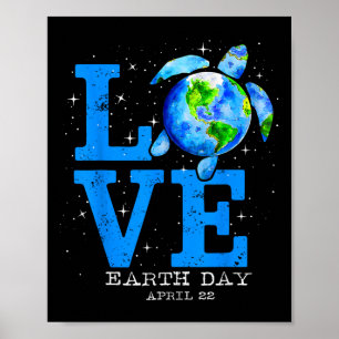 Earth Day 2025 Rette Meeresschildkröte die Planete Poster