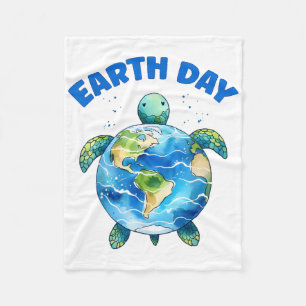Earth Day 2025 Sea Turtle Art rettet den Planeten Fleecedecke