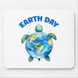 Earth Day 2025 Sea Turtle Art rettet den Planeten Mousepad