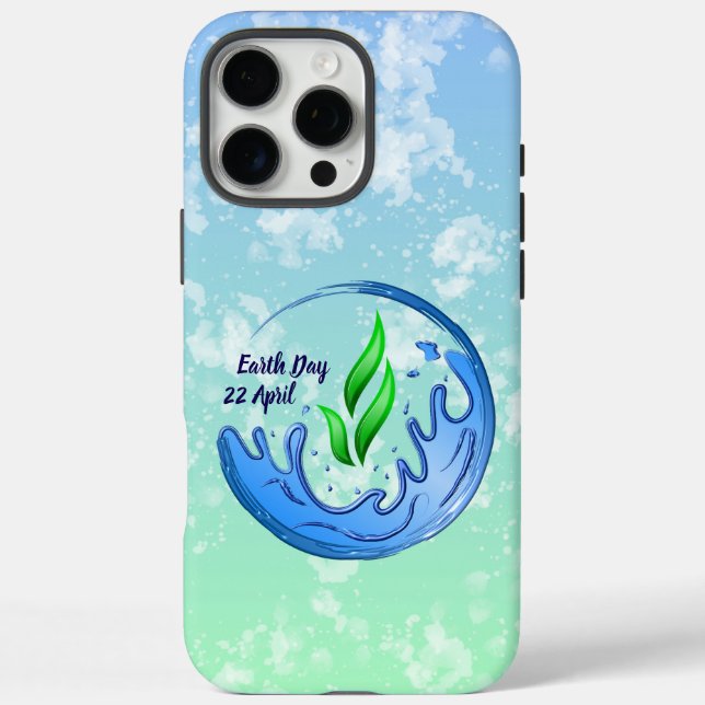 Earth Day 2025 Unser Power Unser Planet-Wappen iPhone 16 Pro Max Hülle (Rückseite)
