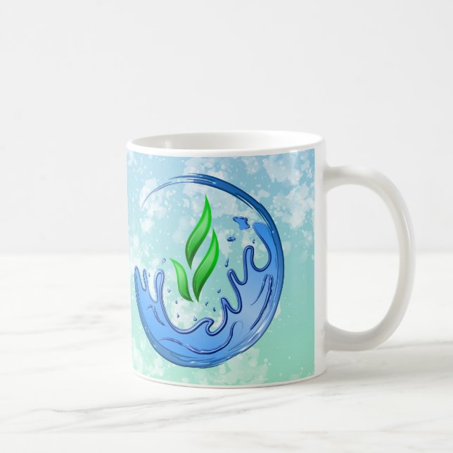 Earth Day 2025 Unser Power Unser Planet-Wappen Kaffeetasse (Rechts)