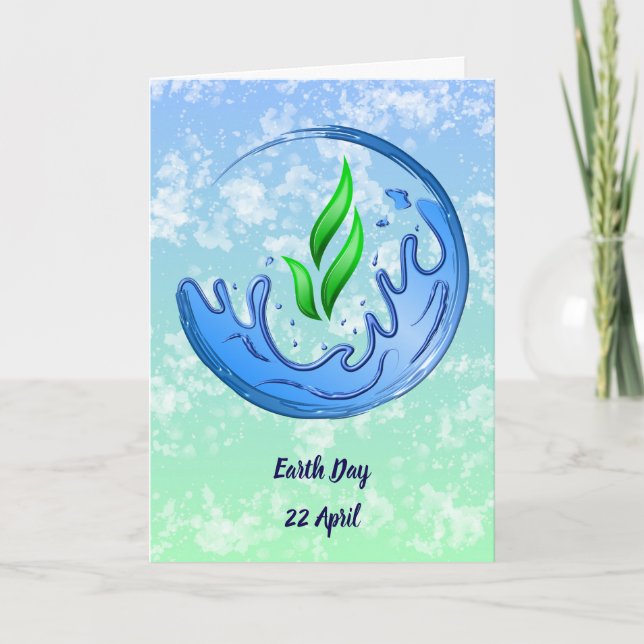 Earth Day 2025 Unser Power Unser Planet-Wappen Karte (Vorderseite)