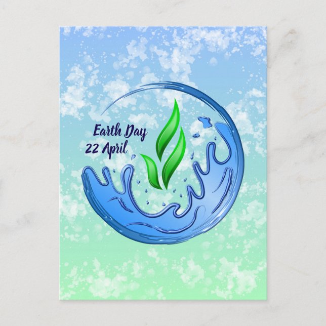 Earth Day 2025 Unser Power Unser Planet-Wappen Postkarte (Vorderseite)