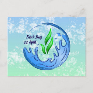 Earth Day 2025 Unser Power Unser Planet-Wappen Postkarte