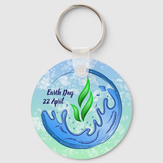 Earth Day 2025 Unser Power Unser Planet-Wappen Schlüsselanhänger (Vorderseite)