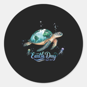 Earth Day 2025 - Wiederherstellung der Meeresschil Runder Aufkleber