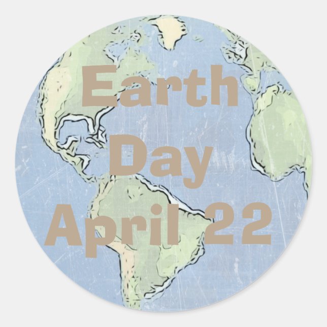 Earth Day 22. April, Briefkleber Runder Aufkleber (Vorderseite)
