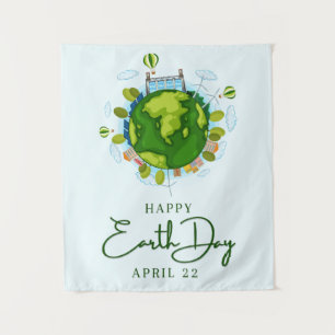 Earth Day 22. April Wandteppich